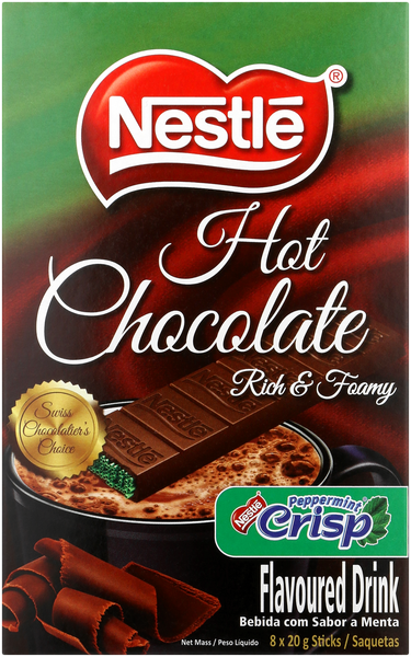 Nestle Hot Chocolate Flavoured Sticks Peppermint Crisp 8 X 20G