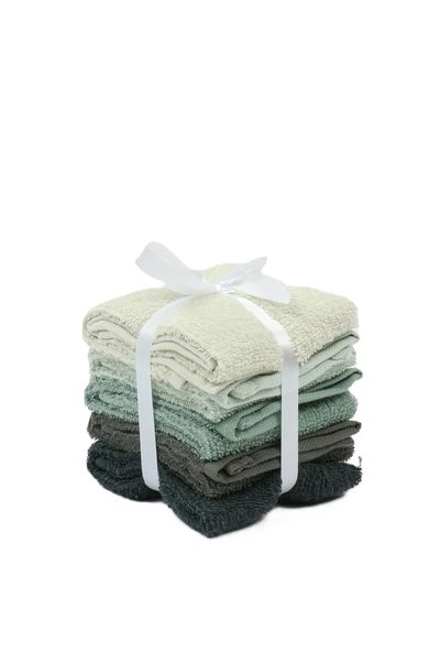 5 Pack Cotton Face Cloths Multicolour
