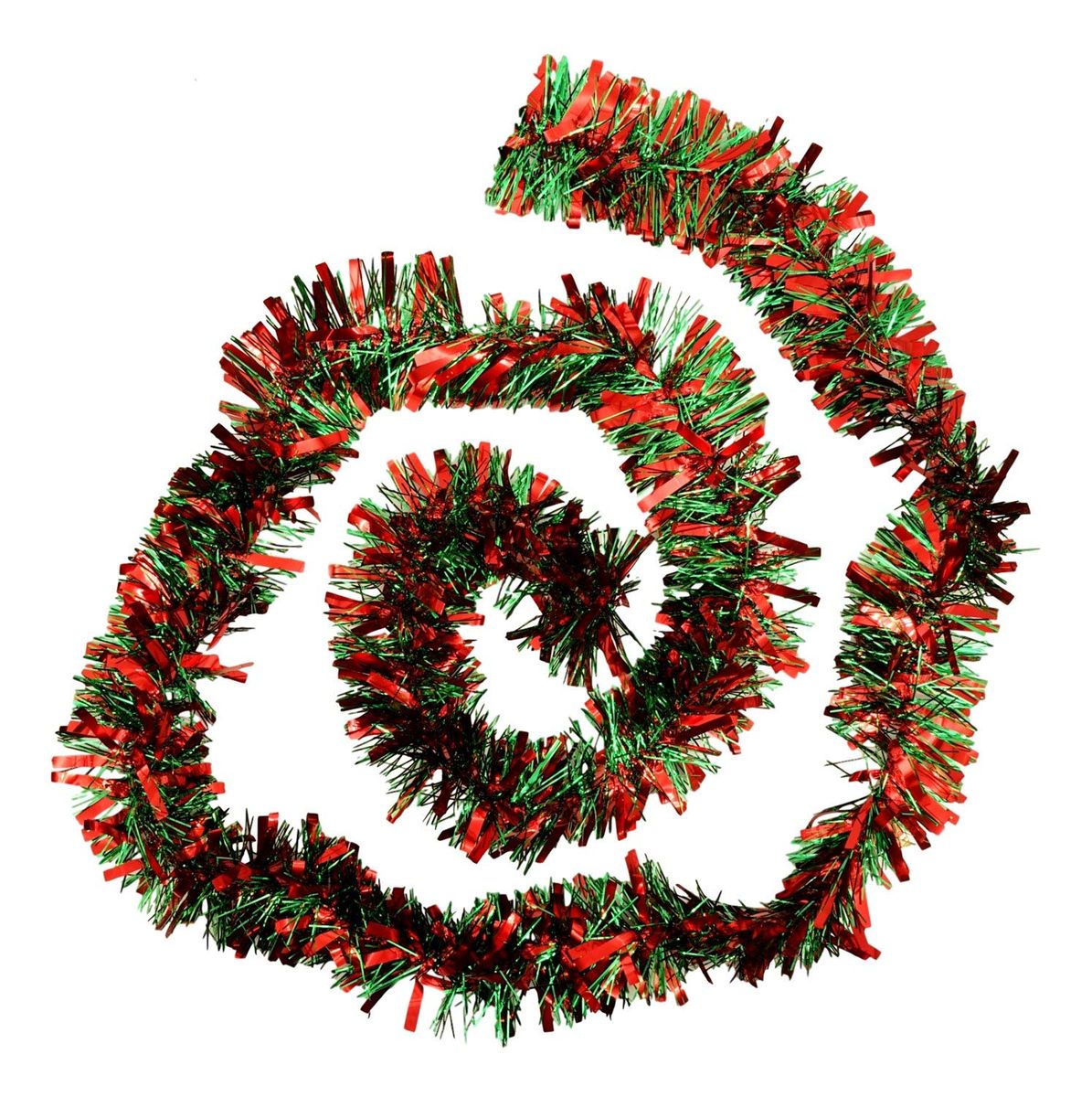 Christmas Garland Tinsel 2m (Bulk Pack 2) Red & Green