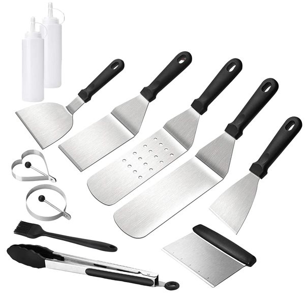 Stainless Steel Griddle Grill Utensil Set-12 Pieces
