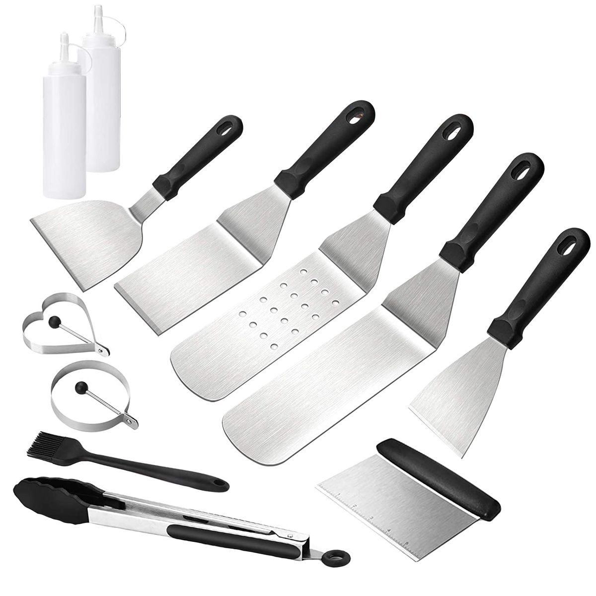 Stainless Steel Griddle Grill Utensil Set-12 Pieces