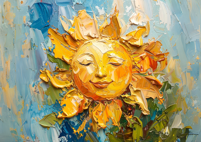 Canvas Wall Art Home Decor - yellow sun face