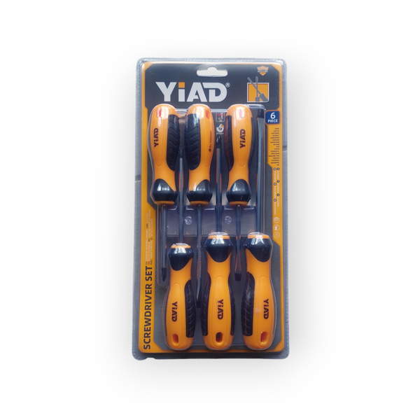 Yiad 6 Pc Chrome Vanadium Screwdriver Set