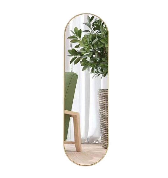 Gold Oval Wall Mirror 100 x 30cm