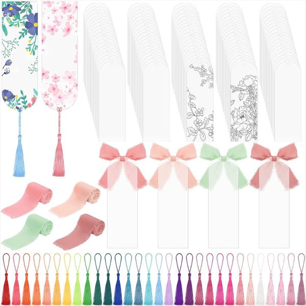 100 Pieces Acrylic Bookmark Blanks Clear Acrylic Bookmarks Diy