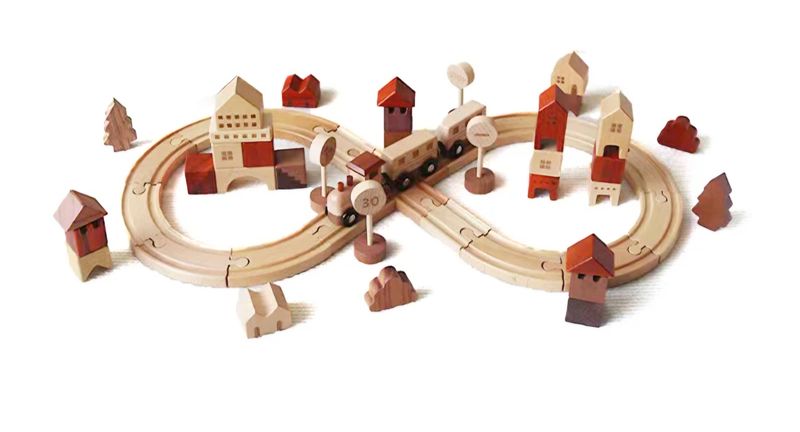 Premium Wooden Toy Train Set
