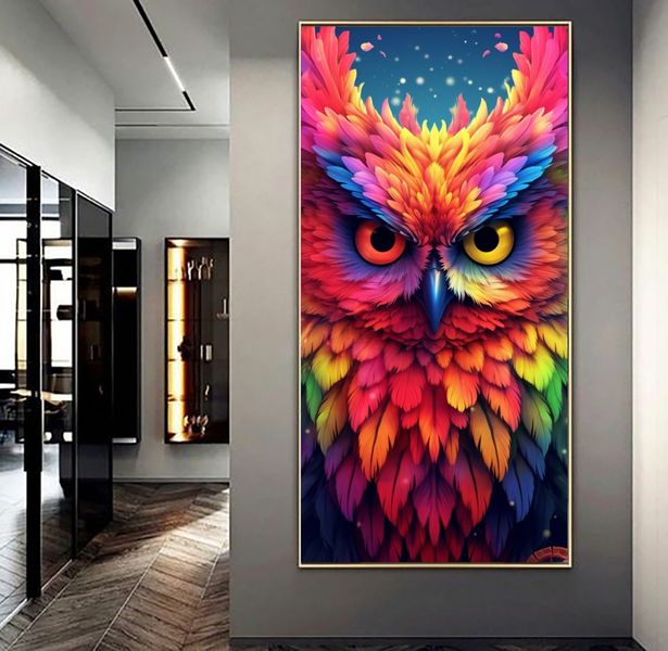 Canvas Wall Art - Rainbow Owl - 0810