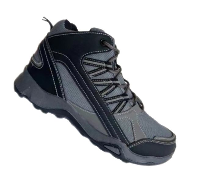 Hi-Top Men Grey/Black PU Running Shoes - and Comfortable Athletic Footwear