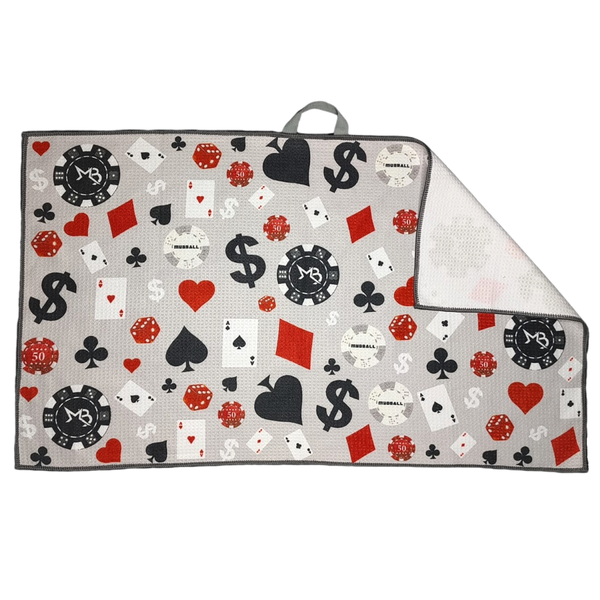 Mudball Golf Quick Dry Waffle Tour Golf Towel - Casino Chip