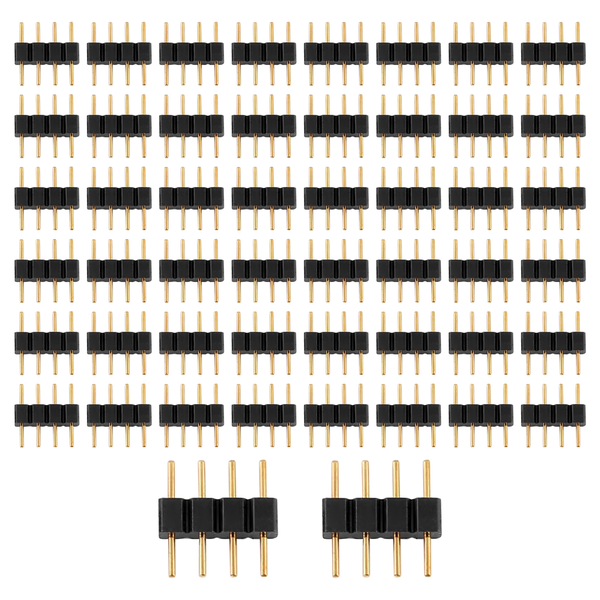 50Pcs 4 Pin Rgb Led Male Plug Adapter For 3528 5050 Strip Light