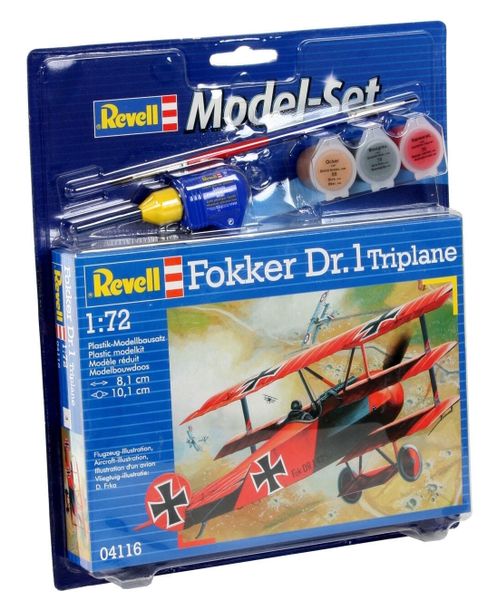 Revell 1/72 Fokker DR.1 Triplane Model Kit w/paints, Glue and Brush