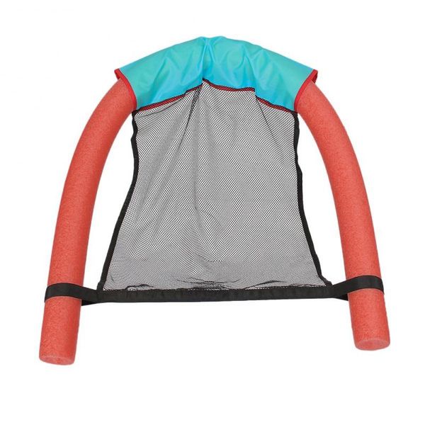 Floating Chair Swimming Pool Noodle Mesh Net With Ring for Adults - Red