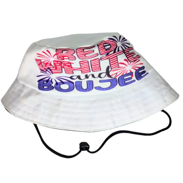 American Flag - Red, White &amp; Boujee African Sun Bucket Hat