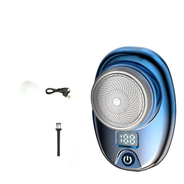 Compact Rechargeable Rotary Shaver for Men with 6-Blade Floating Head