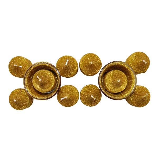 Fruit Scented Glitter Candles With 2 Candle Holders - Set of 10