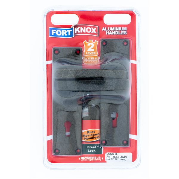 FORT KNOX 2-Lever Lockset Steel Lock Alu. Handles Antique Texture Q:1 M6I30