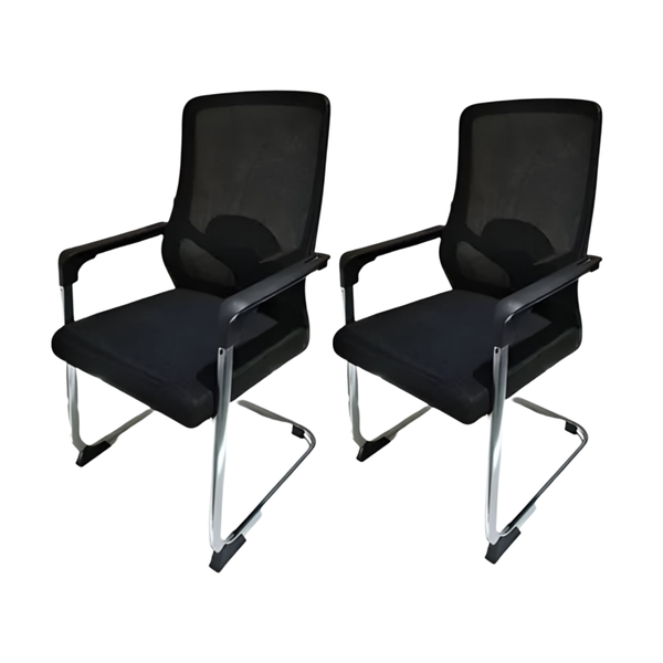 Set of 2 Comfort-Driven High-Back Mesh Office Visitor Chair With No Wheels