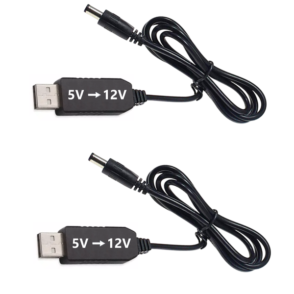 2 pack - Step Up Voltage Coverter USB 5V - 12V (Power Bank to Wi-Fi Router)