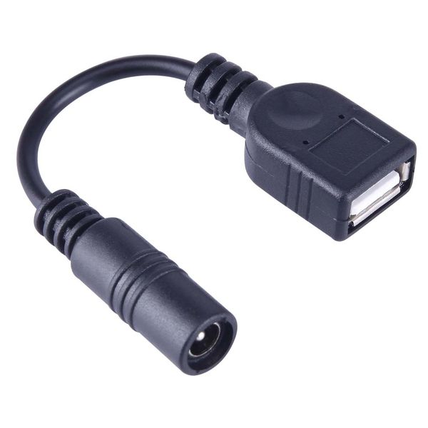 5.5 x 2.1mm DC Female to USB Connector Cable for Laptop Adapter