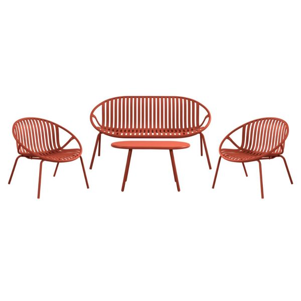 FDB Lisbon Lounge Set Terracotta