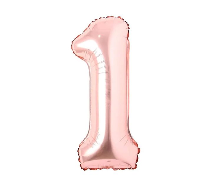 Rose Gold Number 1 Foil Balloon 40 Inch/101cm Helium Kids Adult Party Decor