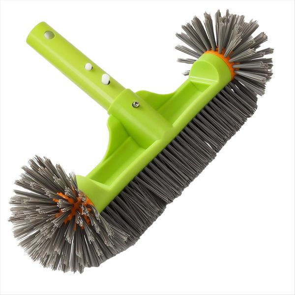 Pool Brush Head with Round Ends, 13Inch Pool Brush for Cleaning Pool Walls