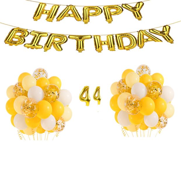 Yellow and Gold Balloon Set 37 years 44 years