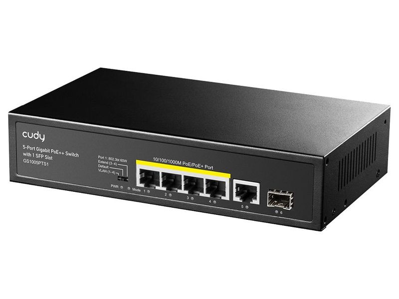 Cudy 5 Port Gigabit with 4 PoE 120W 1SFP Switch | GS1005PTS1