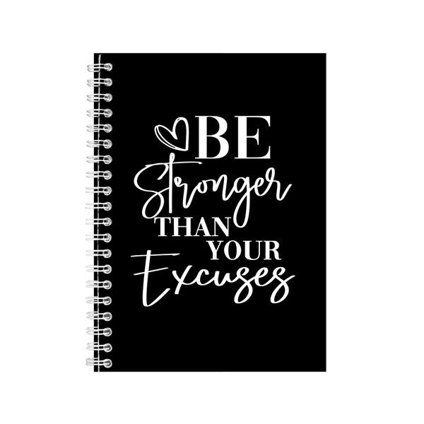 Stronger A5 Notebook Spiral Lined Motivational Sayings Graphic Notepad 153