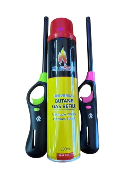 2 Pieces Kitchen Lighter With 1x Bluestar - Universal Butane Gas Refill