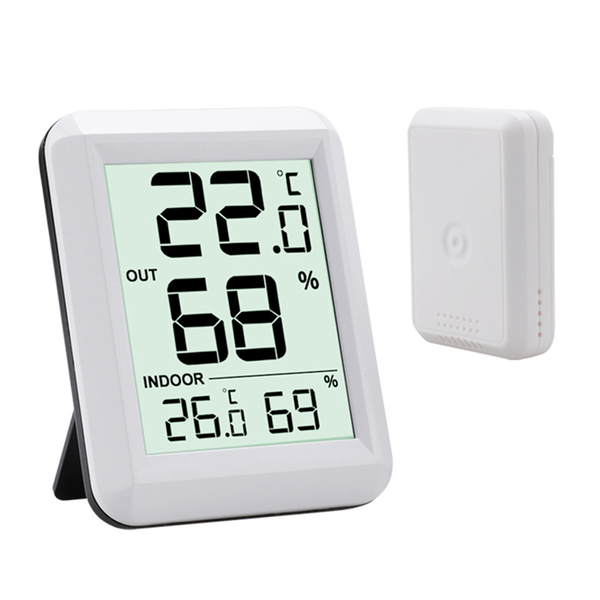 Wireless Thermometer Hygrometer BabyRoom LCD Indoor Outdoor Sensor