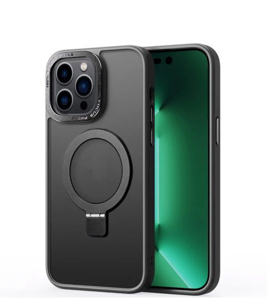 Black Mag-Safe Compatible Phone Case For iPhone Series 16