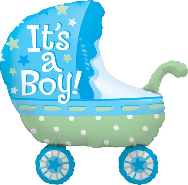35 Inch Foil Shape Its A Boy Baby Stroller