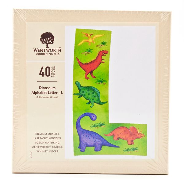 Dinosaurs Letter X - 40 Piece Kids Alphabet Wooden Shaped Jigsaw Puzzle