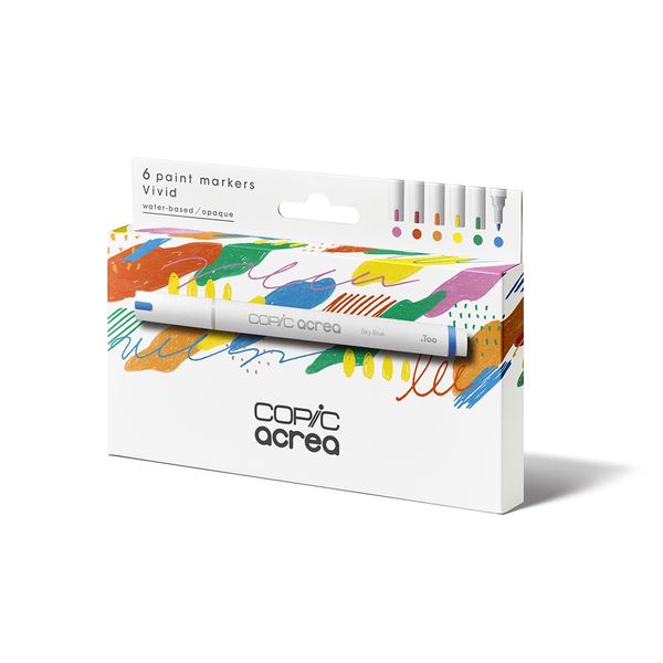 Copic acrea Paint Markers - 6pc Vivid Set
