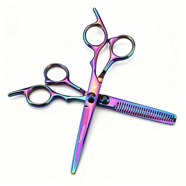 6 Inch Colorful High Screw Stainless Steel Hair Salon Styling Scissors Set