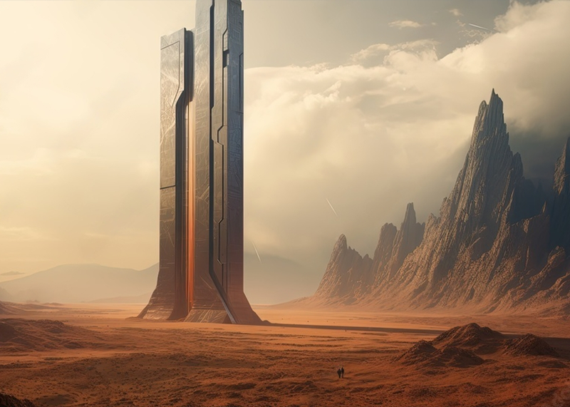 Wall Art Canvas - Hugh Science Fiction Monolith