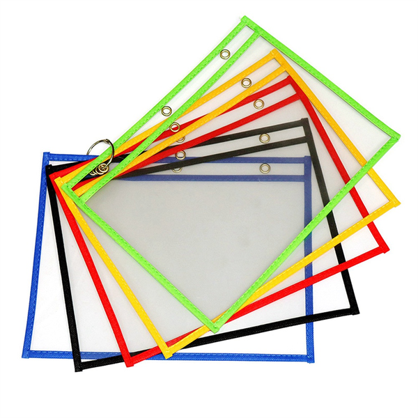 File Bag School Supplies Side-Opening 3-Hole Dry Erase Bag