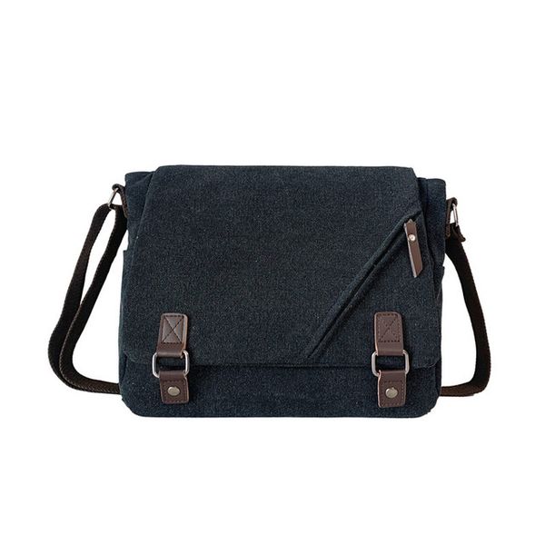 Male Messenger Bags Boy Canvas Bags-black