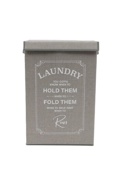 Knock Down Script Laundry Basket,l40xw30xh60cm