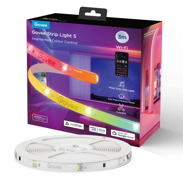 Govee RGBIC Strip Smart Light S - With Protective Coating - Supports Matter