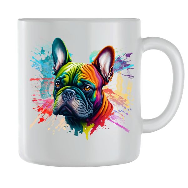 Rainbow5 Coffee Mugs for Men Women Frenchie Lovers Graphic Cups Present 106