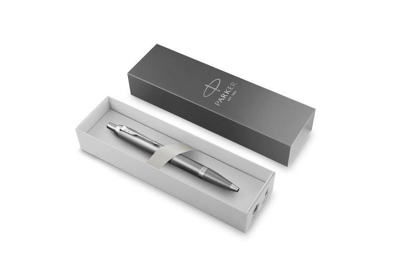 PARKER IM Writing Rituals Ballpoint Pen - Grey Chrome Trim