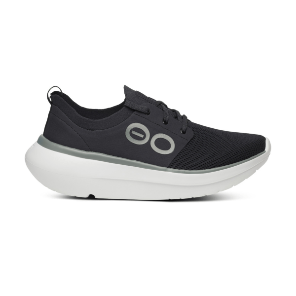 Oofos Mens Oomy Stride White Black