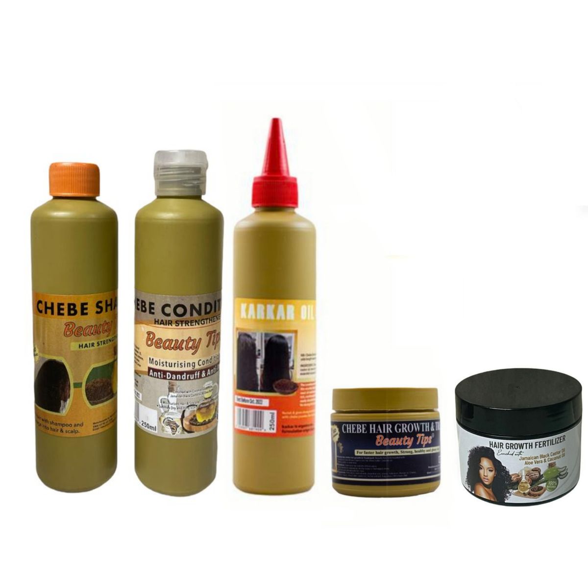 Chebe Shampoo, Conditioner, Chebe & Karkar Oil and Treatment 