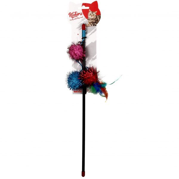 Natura Triple Shiny Ball Cat Fishing Rod Toy