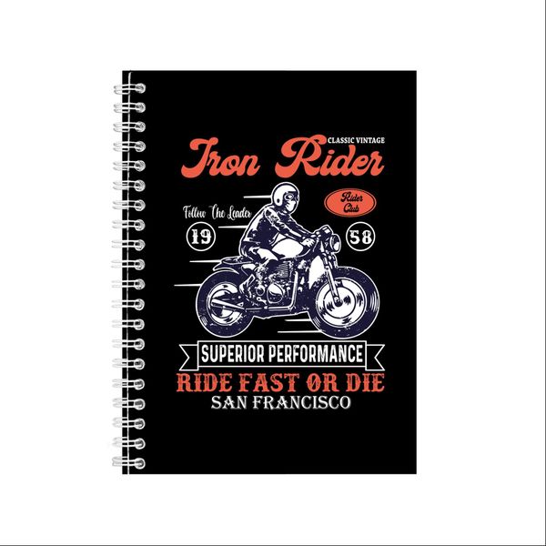 Iron Rider Notebook Biker Gift Idea A5 Notepad 132