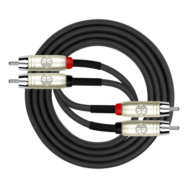 Kirlin 1m 2x RCA - 2x RCA Patch Cable (AP401PRBK)