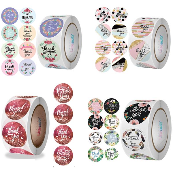 Libeautyt Thank You Small Stickers Rolls, 2000Pcs 1 Inch Thank You for