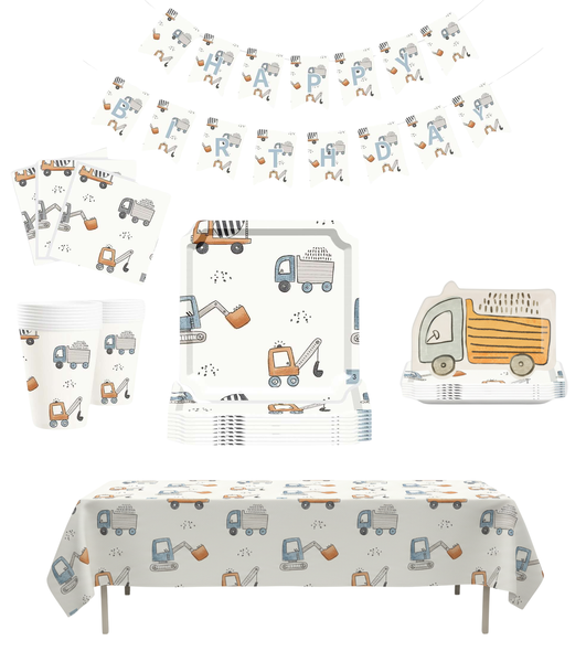 Birthday Party Table Setting Decoration Set - Construction Theme